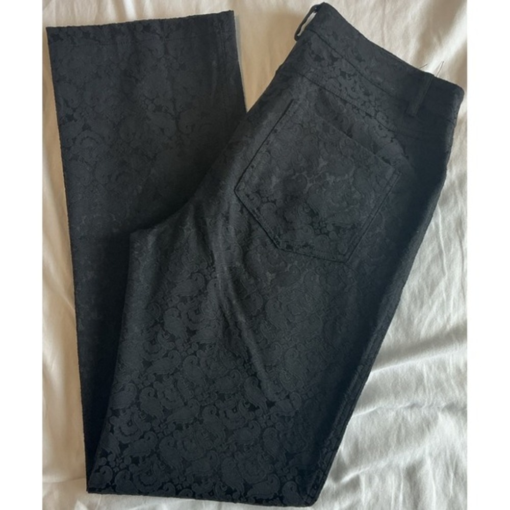 Multiples Women's 8 Floral Jacquard Black Pants